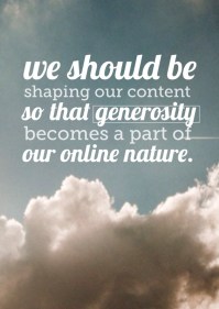 generosity online nature